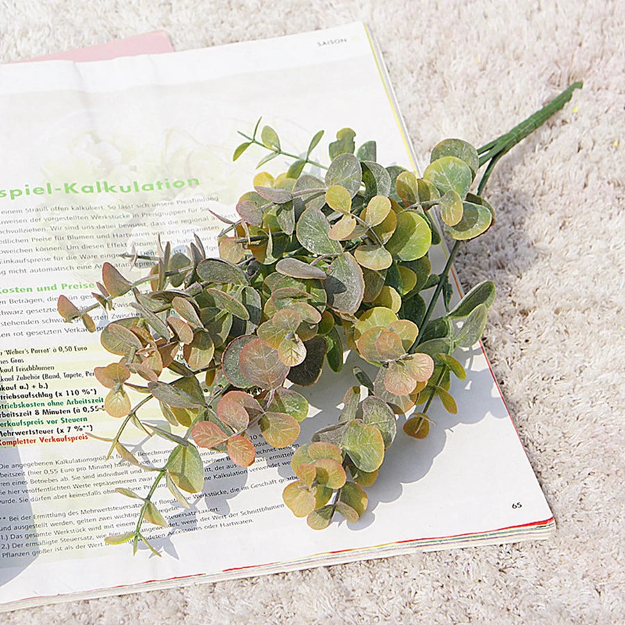 Artificial Green Eucalyptus Branch – Plastic Faux Plant for Home, Vase, Garden & Event Decor - Image 8