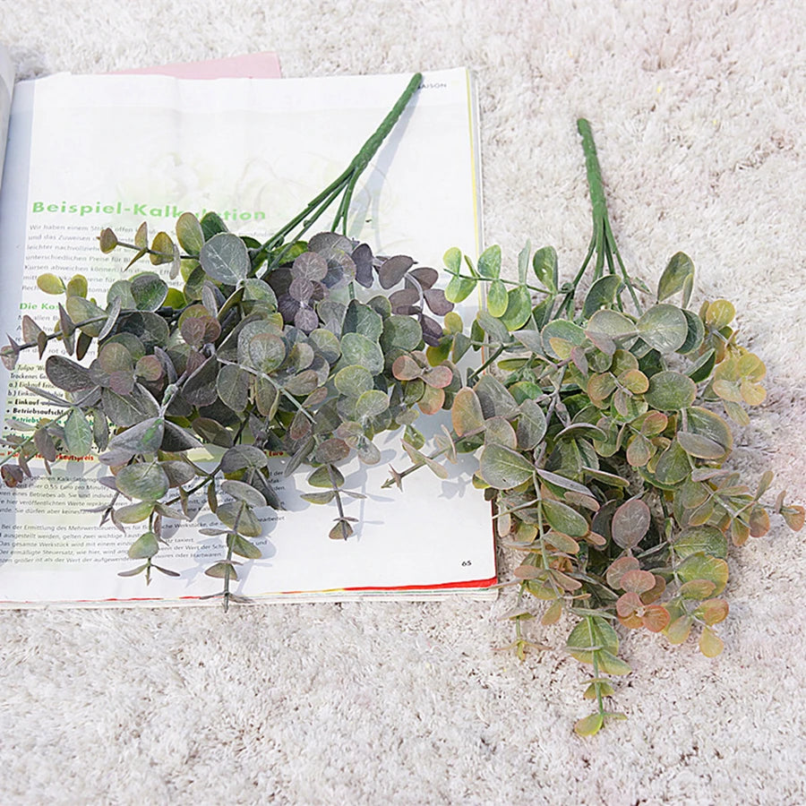 Artificial Green Eucalyptus Branch – Plastic Faux Plant for Home, Vase, Garden & Event Decor