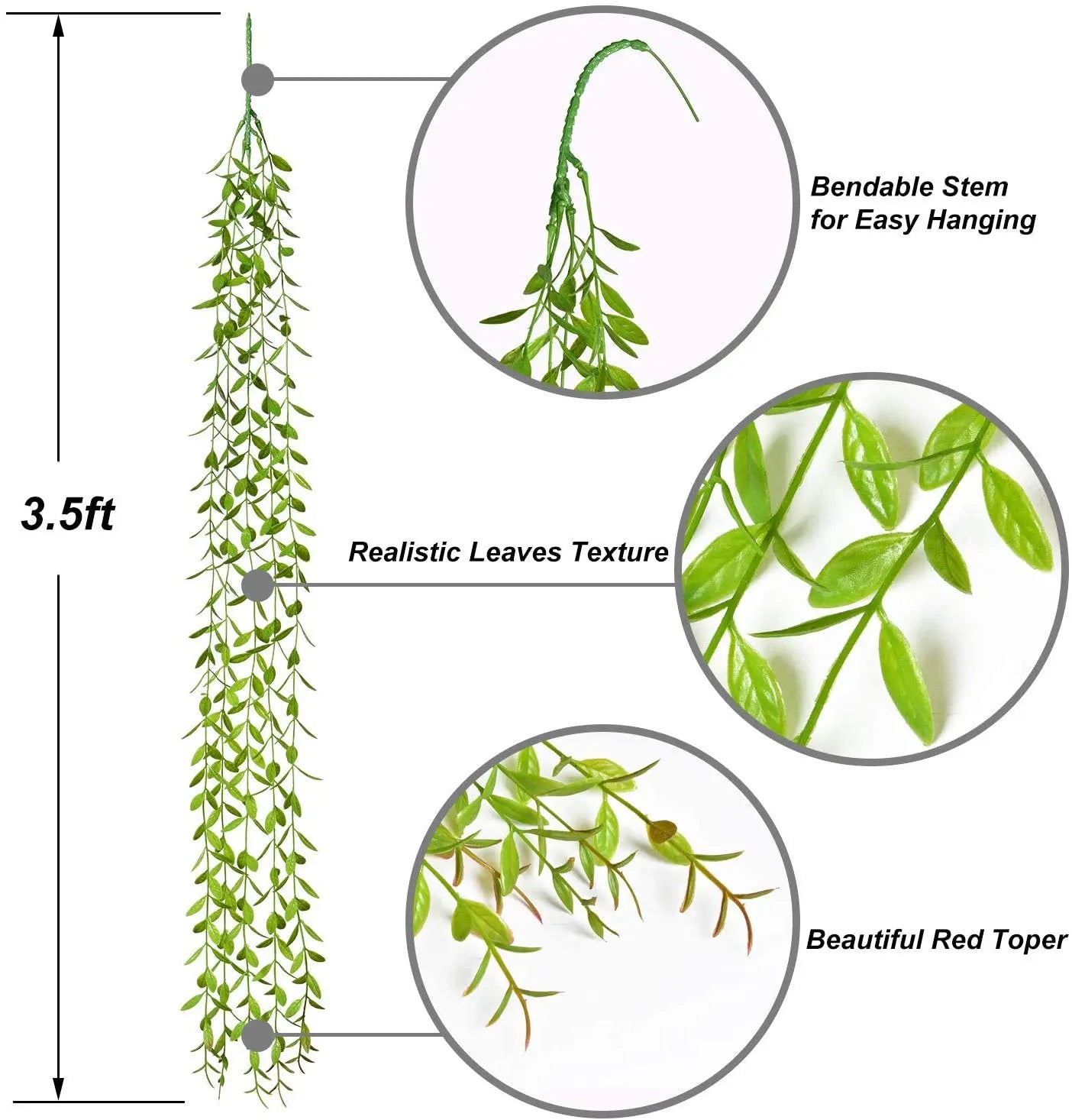 Artificial Ivy Willow Garland with String Lights – Hanging Greenery for Wall, Party, Wedding & Home Decor - Image 2