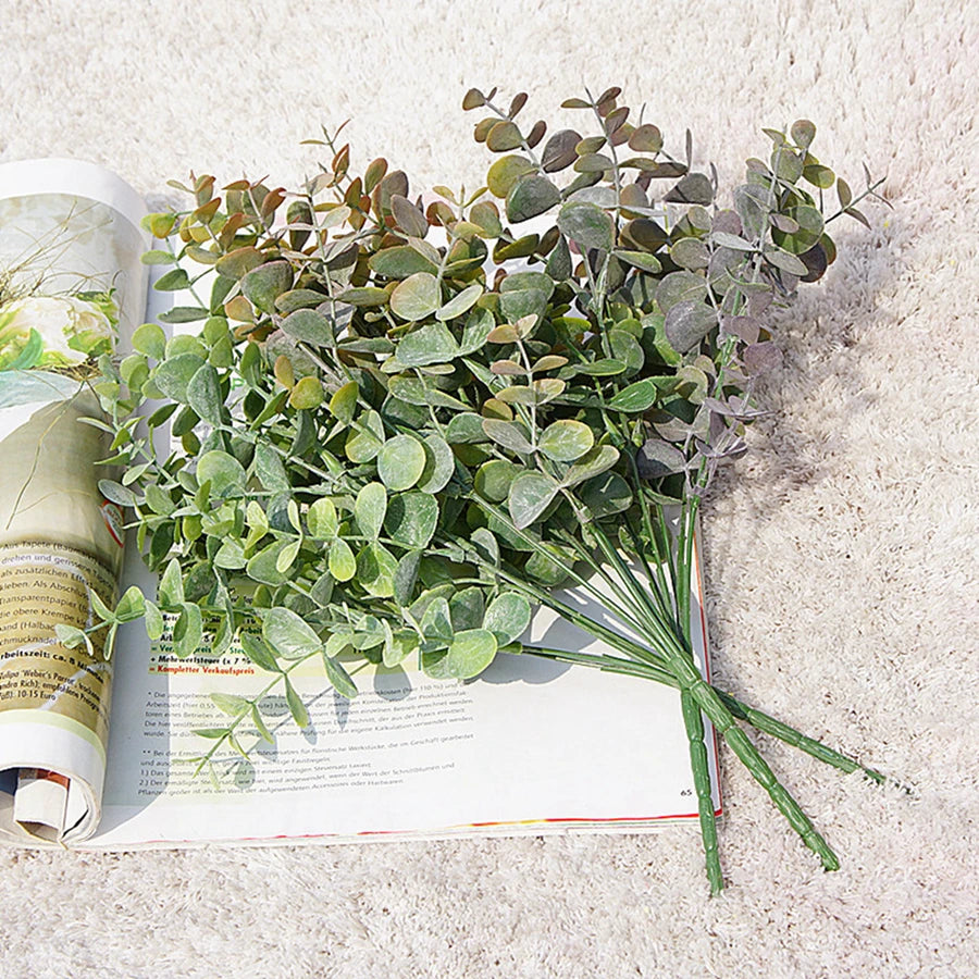 Artificial Green Eucalyptus Branch – Plastic Faux Plant for Home, Vase, Garden & Event Decor - Image 4