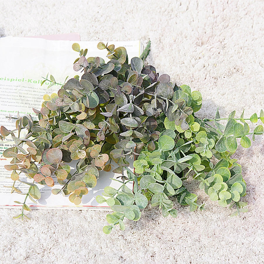 Artificial Green Eucalyptus Branch – Plastic Faux Plant for Home, Vase, Garden & Event Decor - Image 2