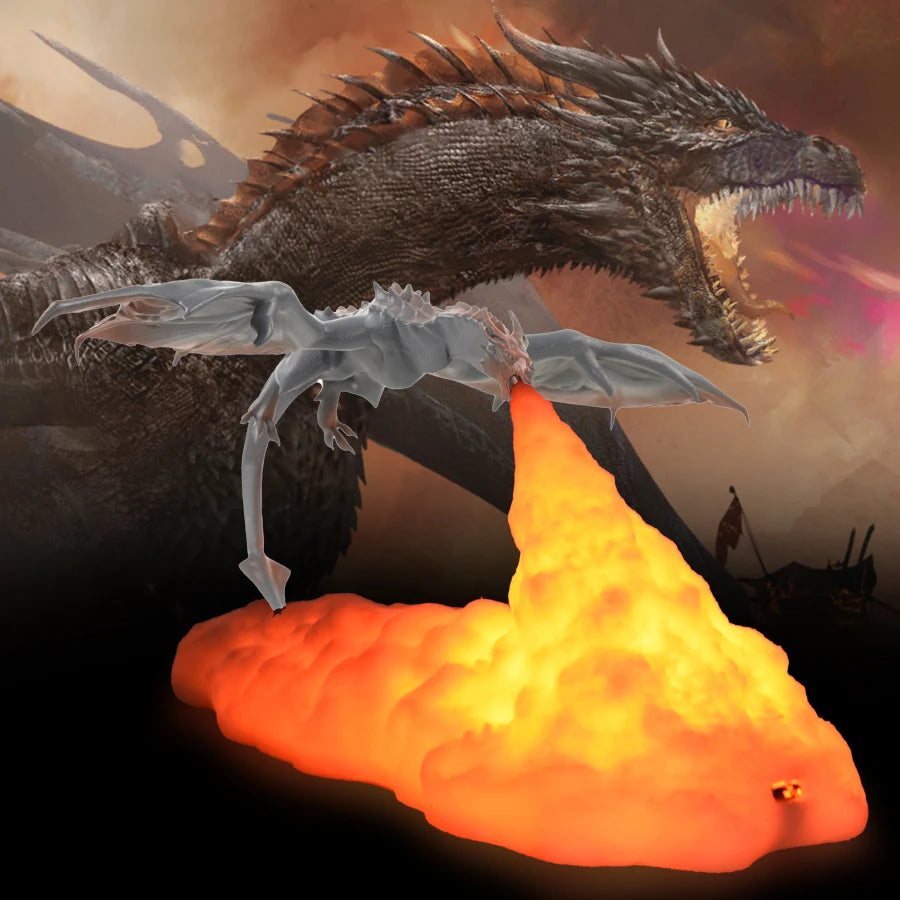 3D Fire & Ice Dragon LED Lamp – Rechargeable Desktop Light for Room Decor & Gifts - Image 2