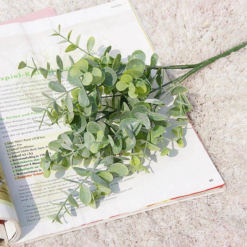 Artificial Green Eucalyptus Branch – Plastic Faux Plant for Home, Vase, Garden & Event Decor - Image 7