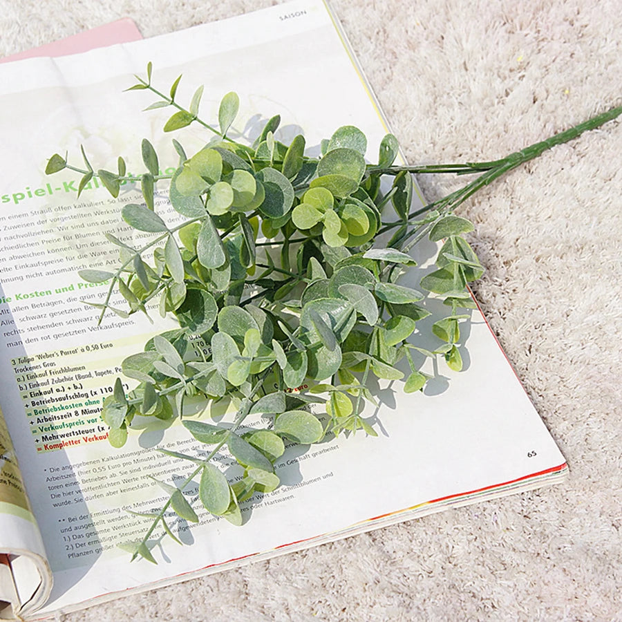 Artificial Green Eucalyptus Branch – Plastic Faux Plant for Home, Vase, Garden & Event Decor - Image 7