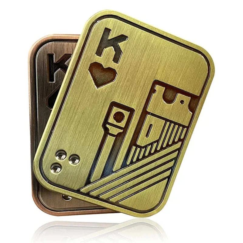 KK AA Fidget Slider Metal Skull Push Slider Stress Relief Toy Anti Stress EDC Top Spinning Poker Toys  Adults Gifts - Image 2