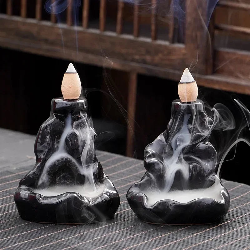 Mountain River Waterfall Backflow Incense Burner – Zen Aroma Censer for Home Decoration & Relaxation