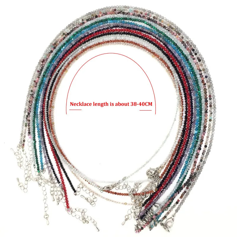 2–3mm Natural Stone Beaded Necklace – Handmade Mini Crystal Healing Jewelry for Women - Image 3