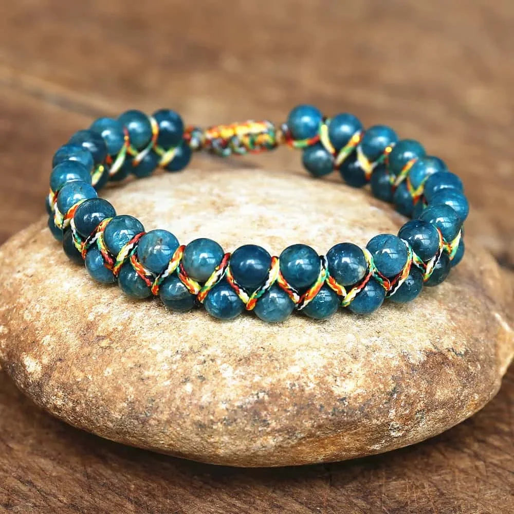 Natural Stone Braided Yoga Bracelet – Handmade Boho Charm Wrap Bracelet for Women - Image 9