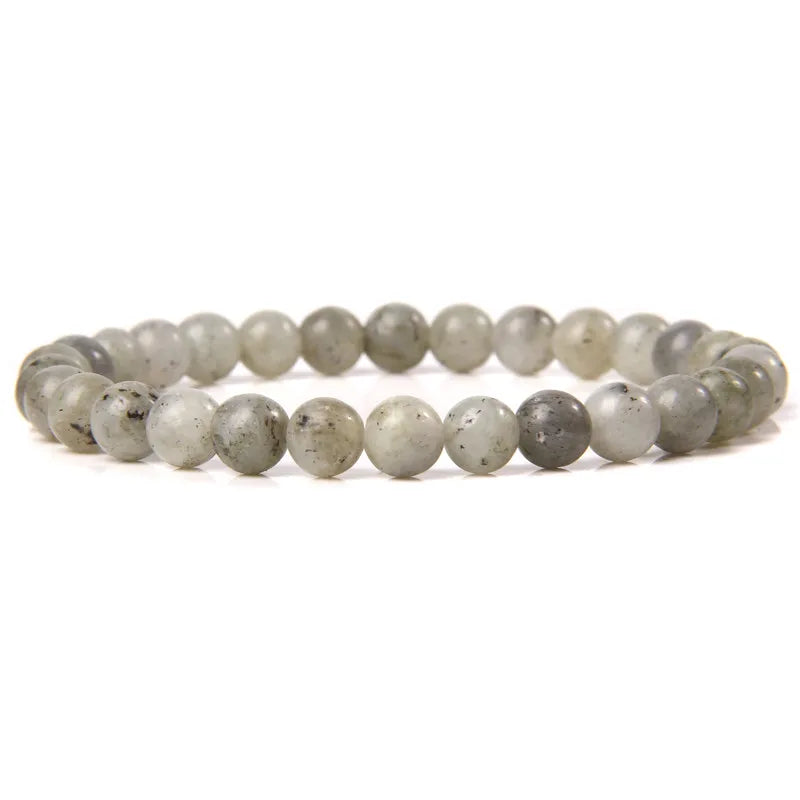 6MM Natural Stone Bead Stretch Bracelet – Energy Healing Agate Elastic Bangle for Men & Women - Image 46
