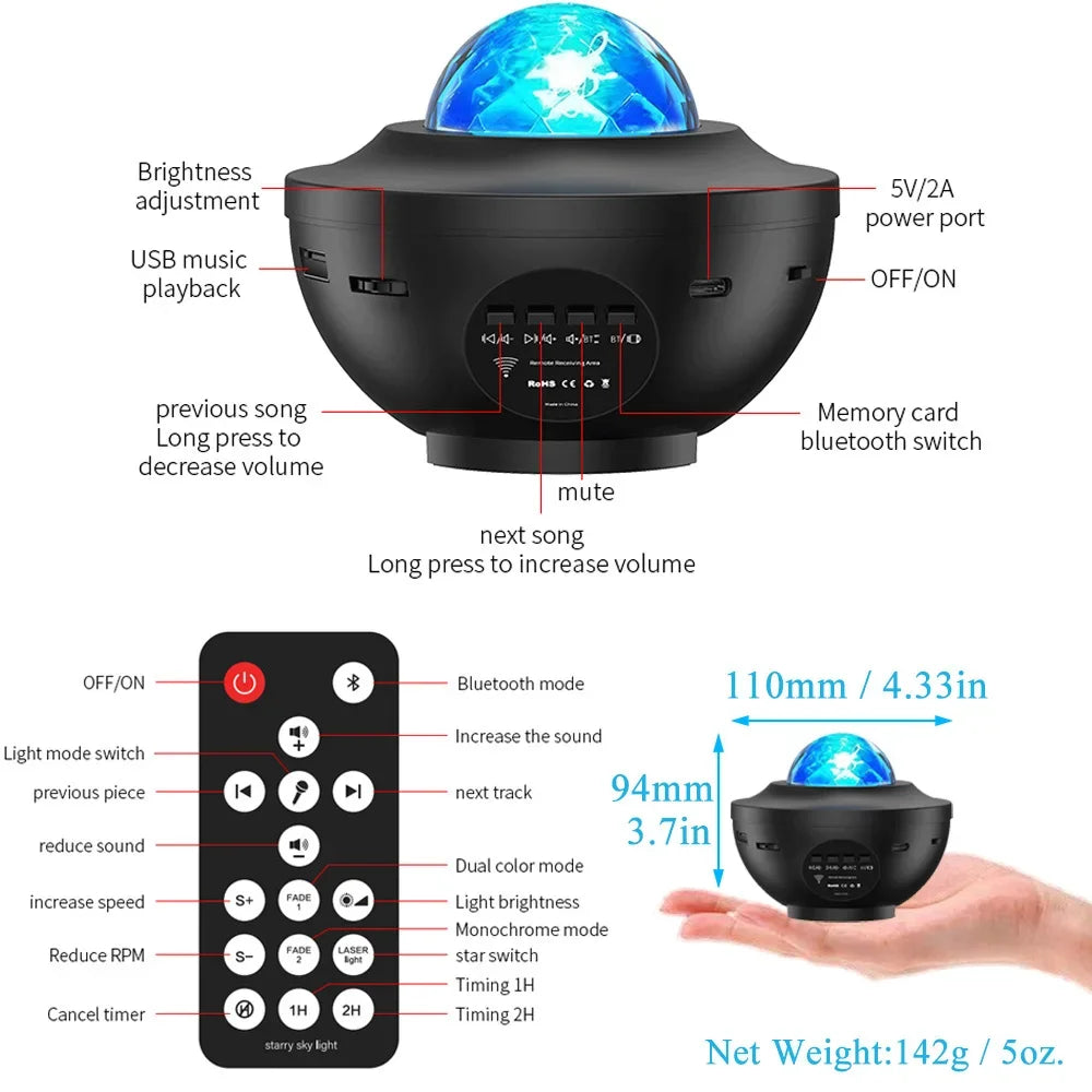 New LED Starry Galaxy Projector Night Light - Image 6