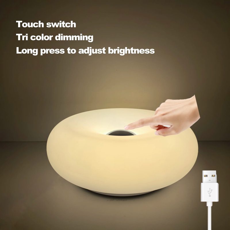 Bauhaus Donut Ambient Light – USB Plug-In Bedside Lamp for Bedroom, Living Room & Dining Room Decor - Image 11