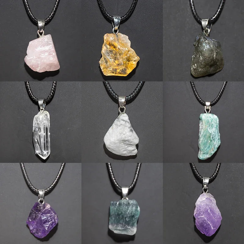 1PC Natural Amethyst Rough Stone Pendant – Energy Healing Crystal Necklace for Women - Image 2