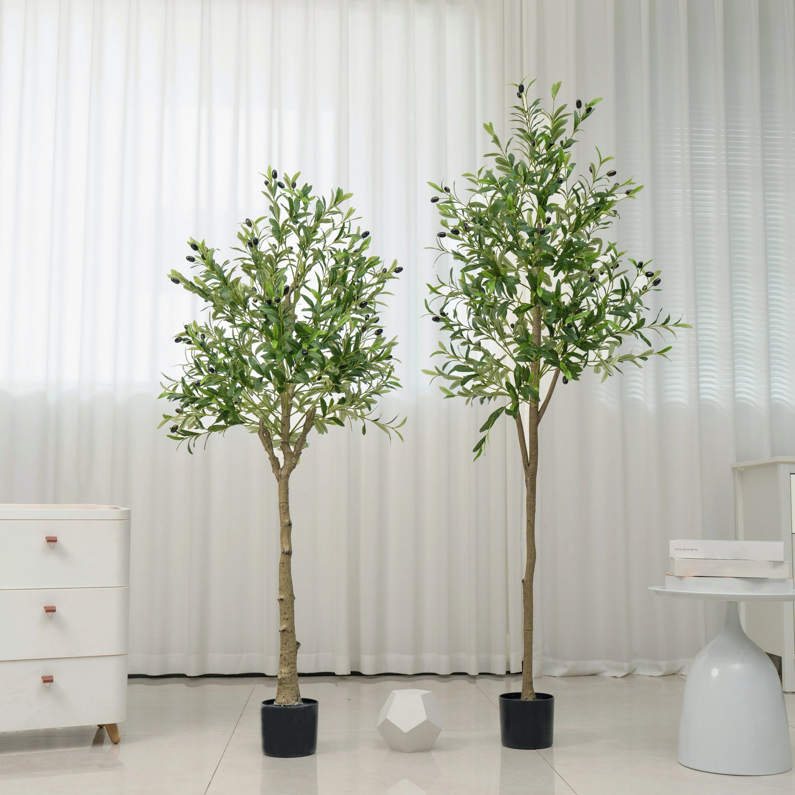 Artificial Olive Tree with Pot – 4/5/6FT Tall Faux Plant with Fruit for Room & Holiday Decor - Image 4