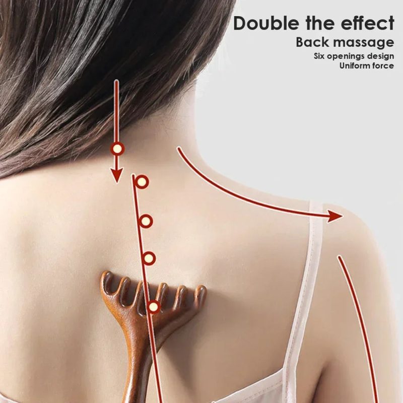 Natural Golden Sandalwood Five-Claw Scalp Massager - Image 6