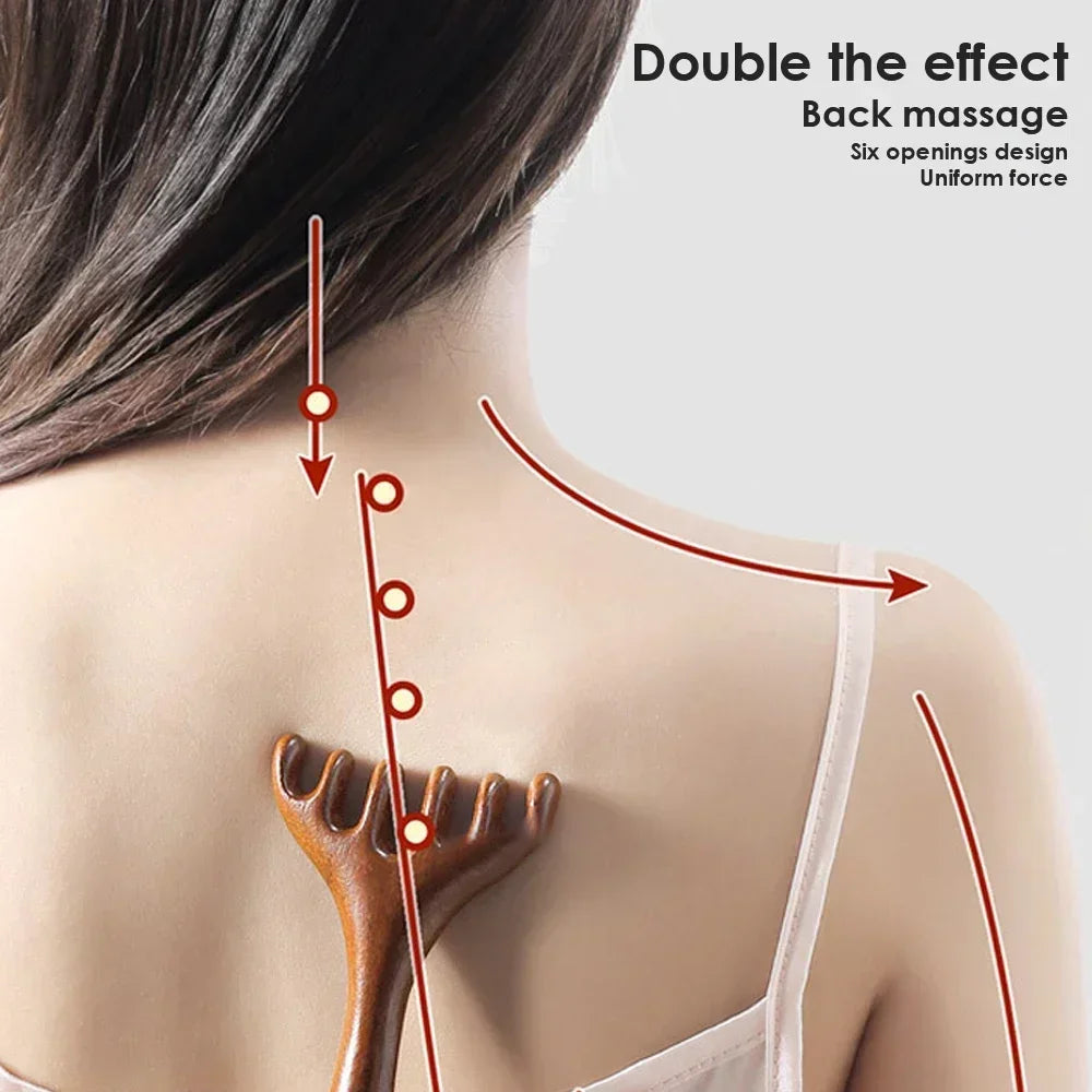 Natural Golden Sandalwood Five-Claw Scalp Massager - Image 6