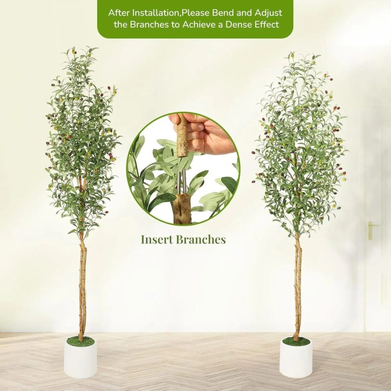 Artificial Olive Tree, 5ft/6ft/7ft Tall Faux Artificial Plant - Image 9