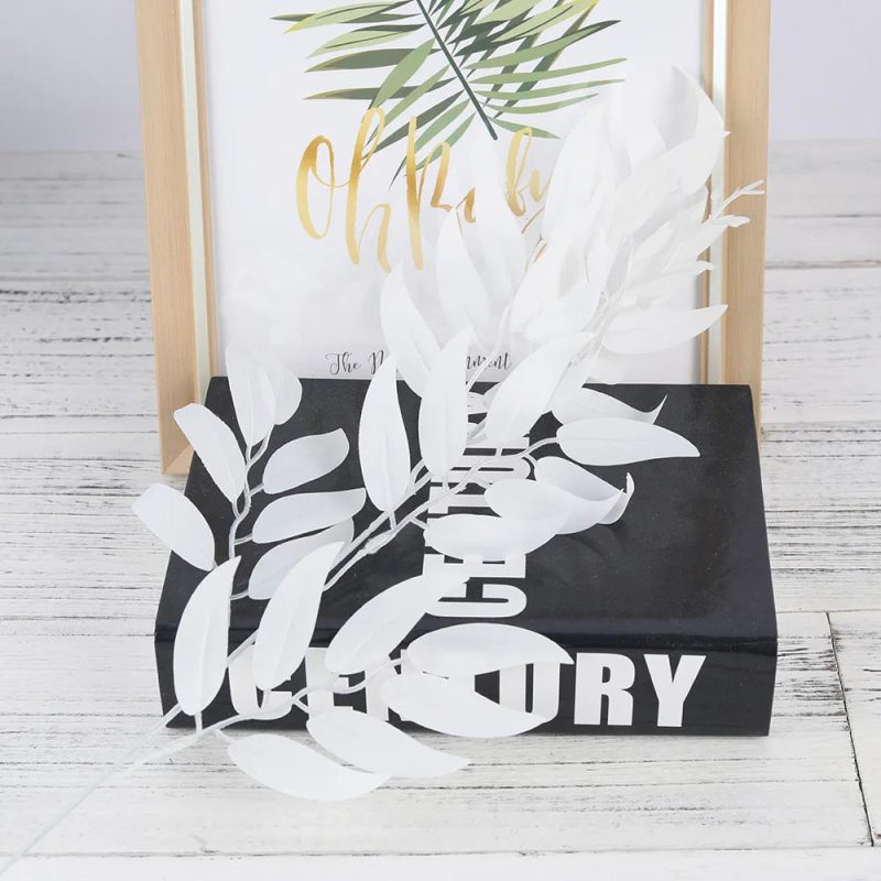 5pcs Green Artificial Willow Leaf Bouquets – Silk Fake Plants for Home, Garden & Event Decor - Image 2