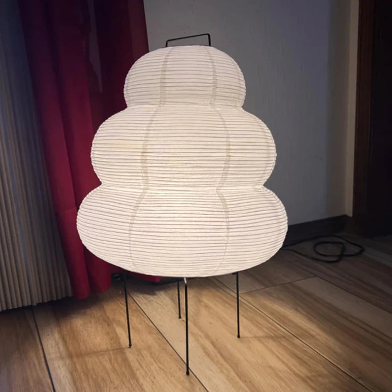Japanese Style LED Rice Paper Desk Lamp with Tricolor Dimming - Image 6