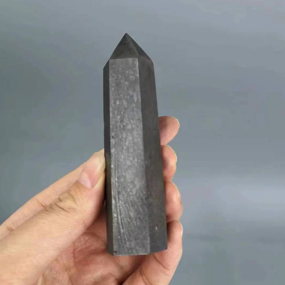 1PC Natural Schungite Tower – Black Shungite Crystal Wand for Energy Healing, Reiki & Meditation - Image 6