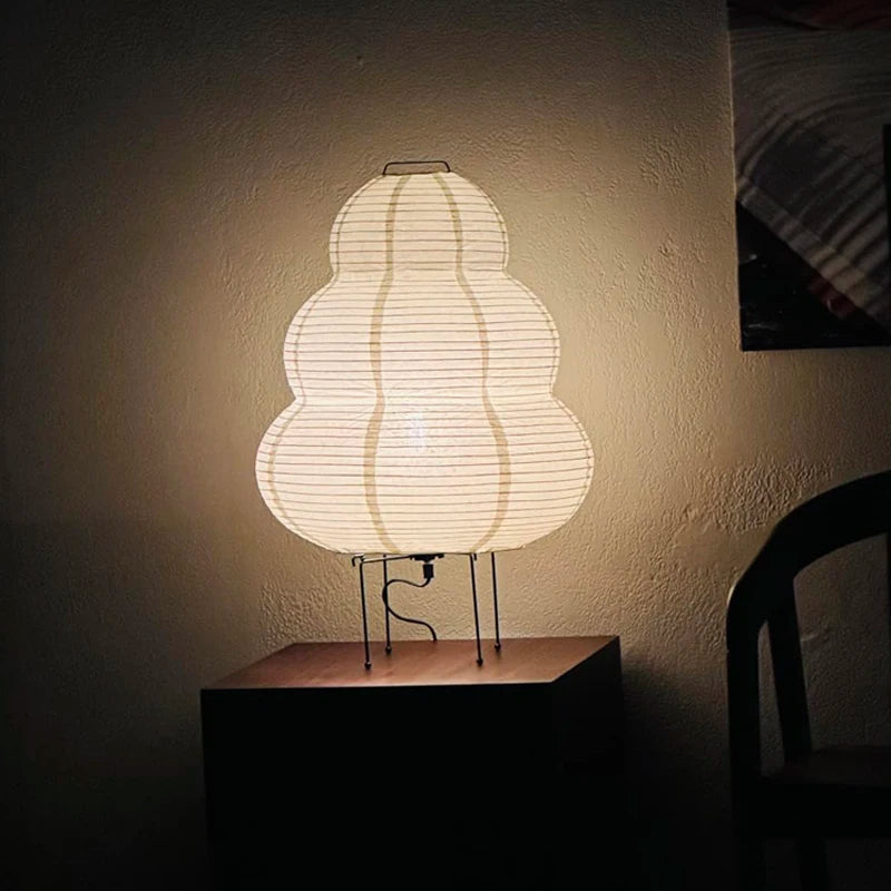 Japanese Style LED Rice Paper Desk Lamp with Tricolor Dimming - Image 3