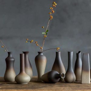 Chinese Retro Zen Ceramic Vase – Small Tabletop Flower Holder for Hydroponic & Minimalist Decor