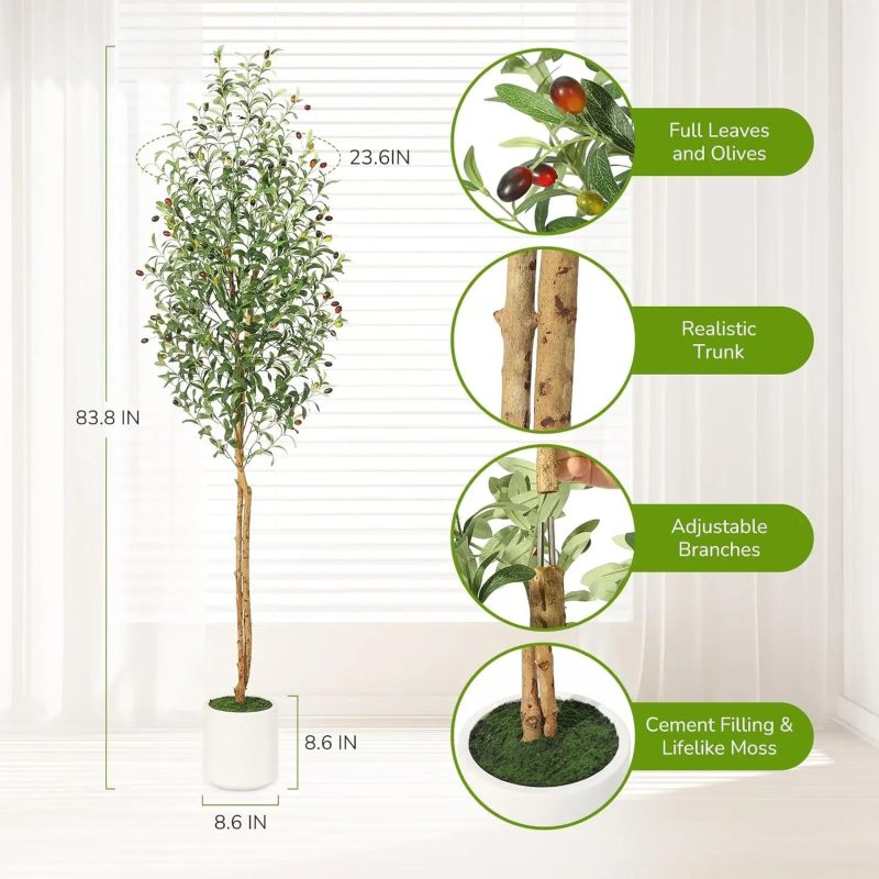 Artificial Olive Tree, 5ft/6ft/7ft Tall Faux Artificial Plant - Image 12