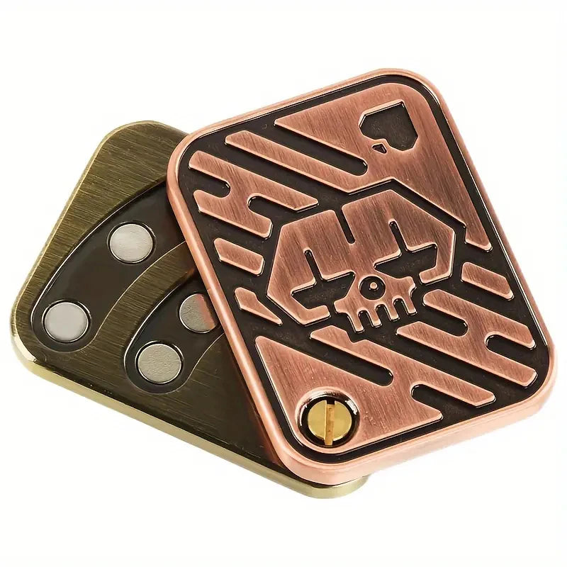 KK AA Fidget Slider Metal Skull Push Slider Stress Relief Toy Anti Stress EDC Top Spinning Poker Toys  Adults Gifts - Image 6