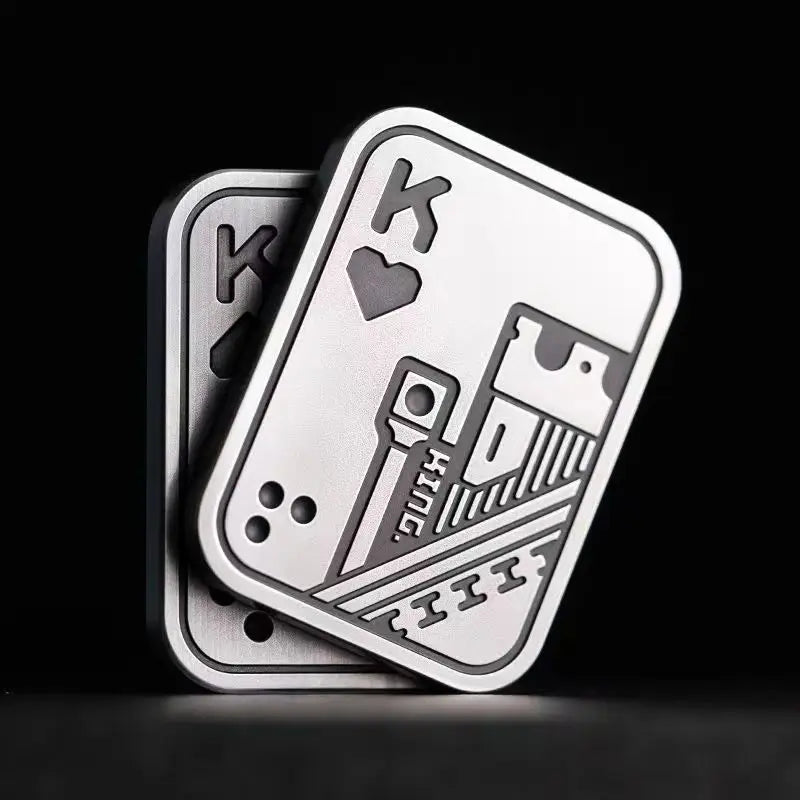 KK AA Fidget Slider Metal Skull Push Slider Stress Relief Toy Anti Stress EDC Top Spinning Poker Toys  Adults Gifts - Image 5