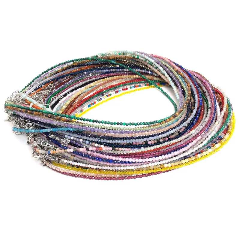 2–3mm Natural Stone Beaded Necklace – Handmade Mini Crystal Healing Jewelry for Women - Image 6