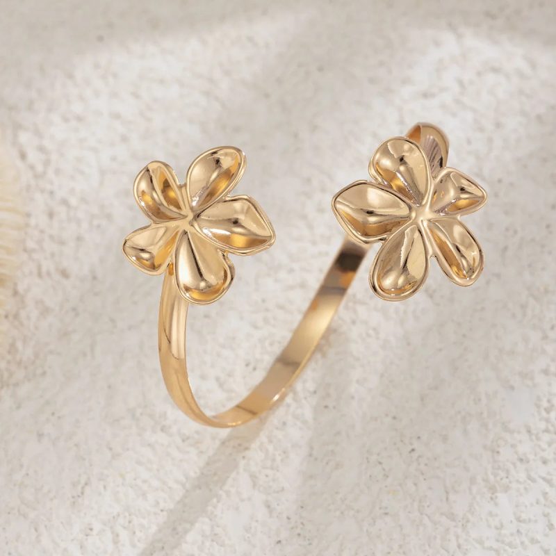 Boho Metal Starfish Open Cuff Bangle – Gold Color Geometric Arm Bracelet for Women - Image 5