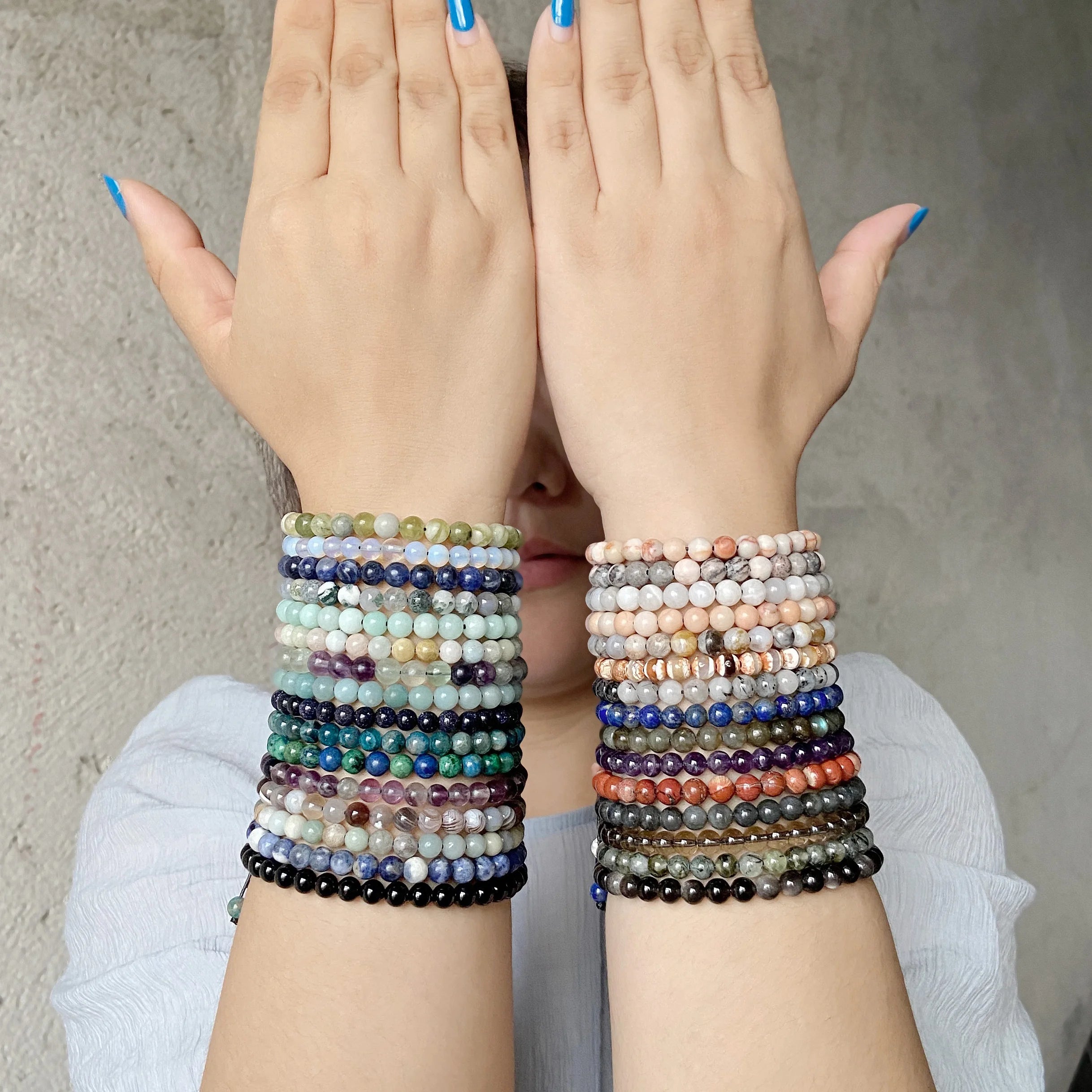 6MM Natural Stone Bead Stretch Bracelet – Energy Healing Agate Elastic Bangle for Men & Women - Image 2