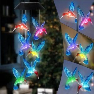 1 Set Blue Wind Chimes with Solar Power