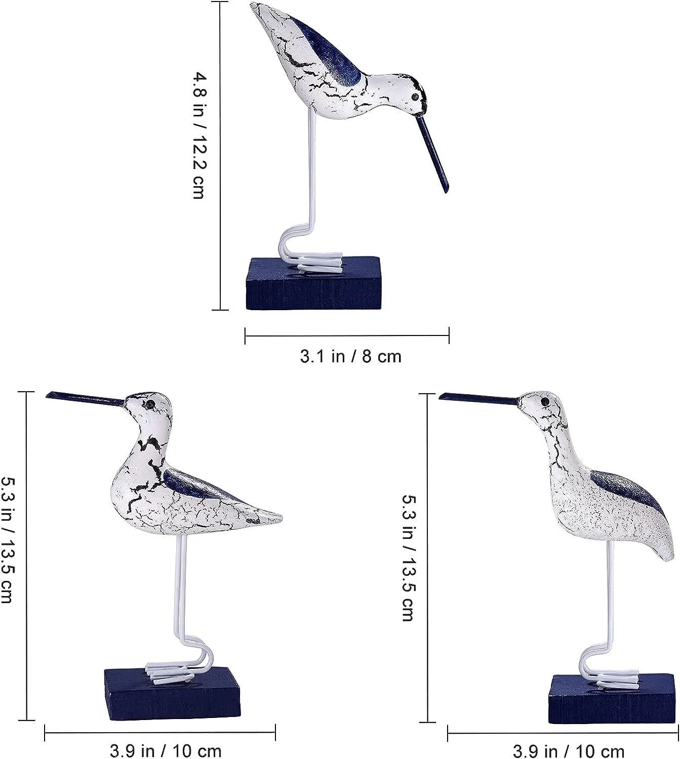 3pcs Wooden Seagull Figurine Set – Nautical Coastal Ornaments for Beach-Themed Home & Garden Decor - Image 5