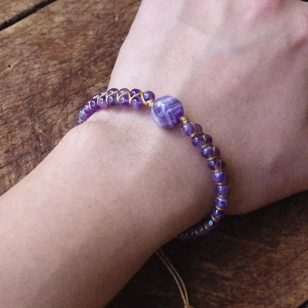 Natural Stone Braided Yoga Bracelet – Handmade Boho Charm Wrap Bracelet for Women - Image 6