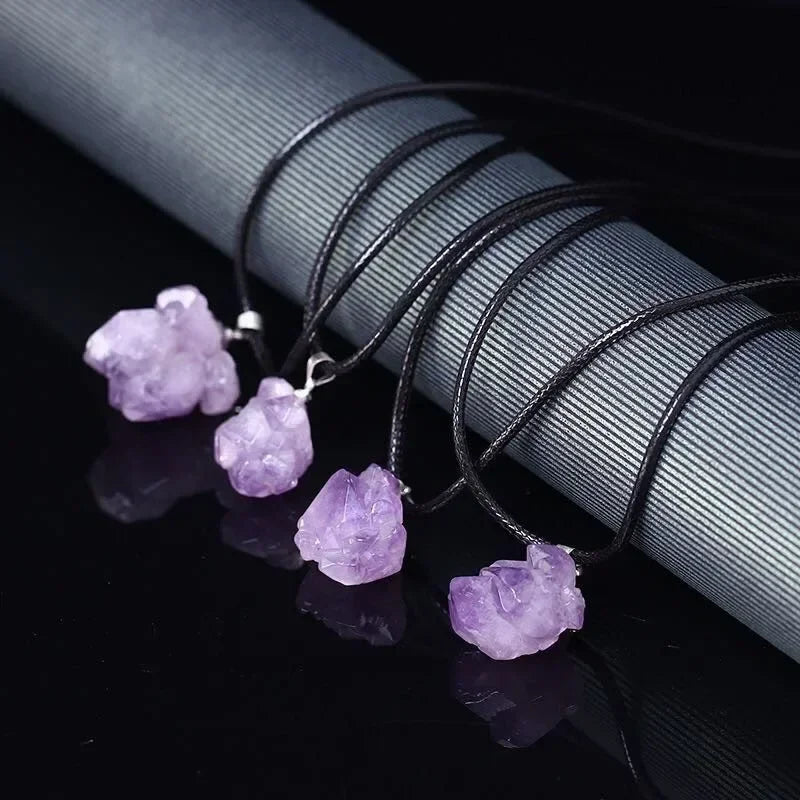 1PC Natural Amethyst Rough Stone Pendant – Energy Healing Crystal Necklace for Women - Image 6