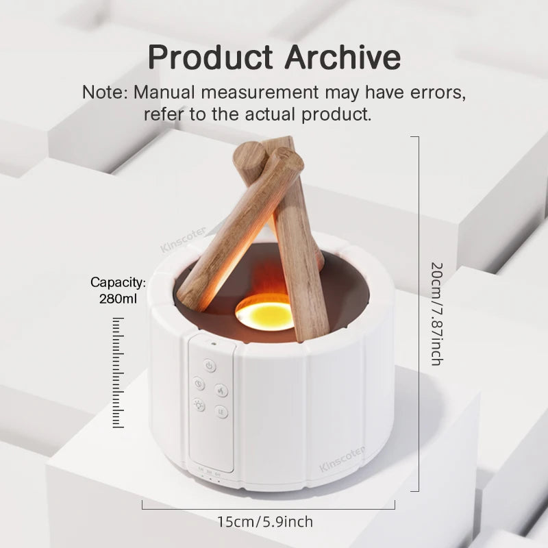KINSCOTER Simulated Flame Aroma Diffuser & Ultrasonic Humidifier - Image 4