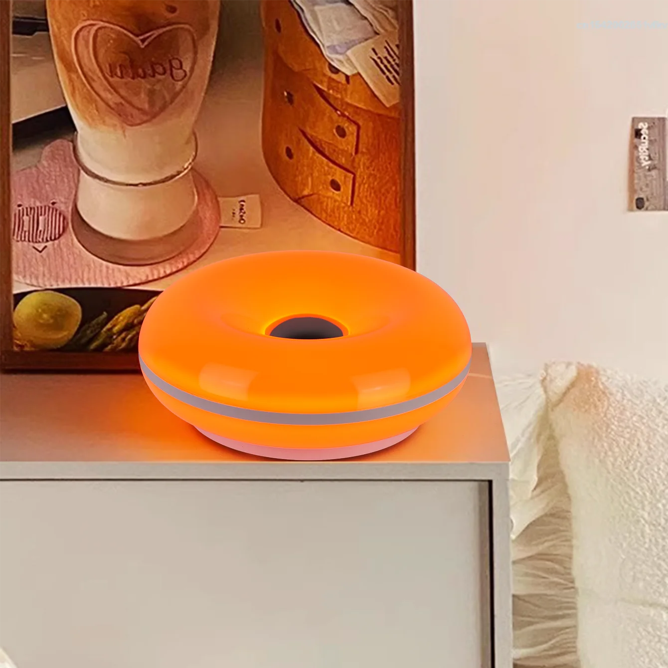 Bauhaus Donut Ambient Light – USB Plug-In Bedside Lamp for Bedroom, Living Room & Dining Room Decor - Image 5