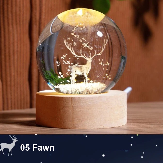 3D Crystal Ball Lamp with Galaxy Projections - Image 10