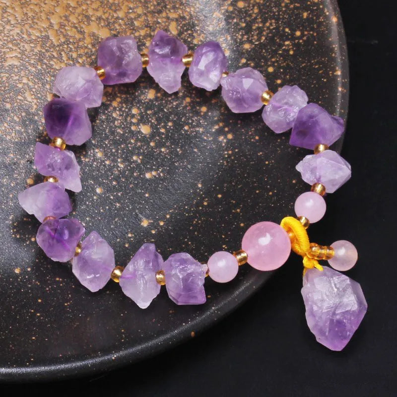 Natural Amethyst Quartz Beaded Bracelet – Wellness & Yoga Jewelry for Women - Image 12