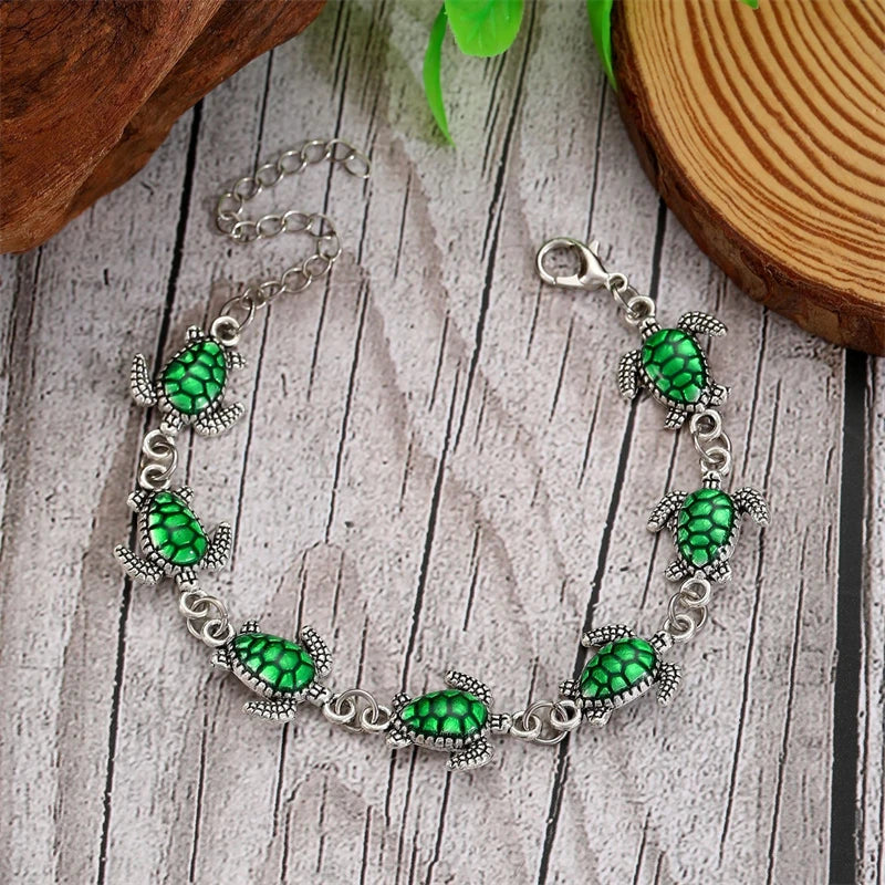 Bohemia Sea Turtle & Ocean Charm Bracelet – Adjustable Beach Jewelry for Women - Image 2