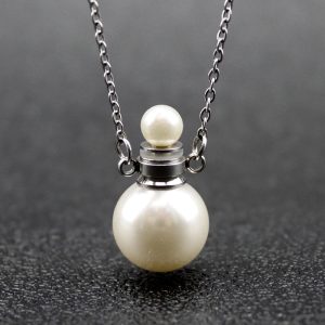 Natural Gemstone Essential Oil Diffuser Pendant – Crystal Agate Perfume Bottle Charms