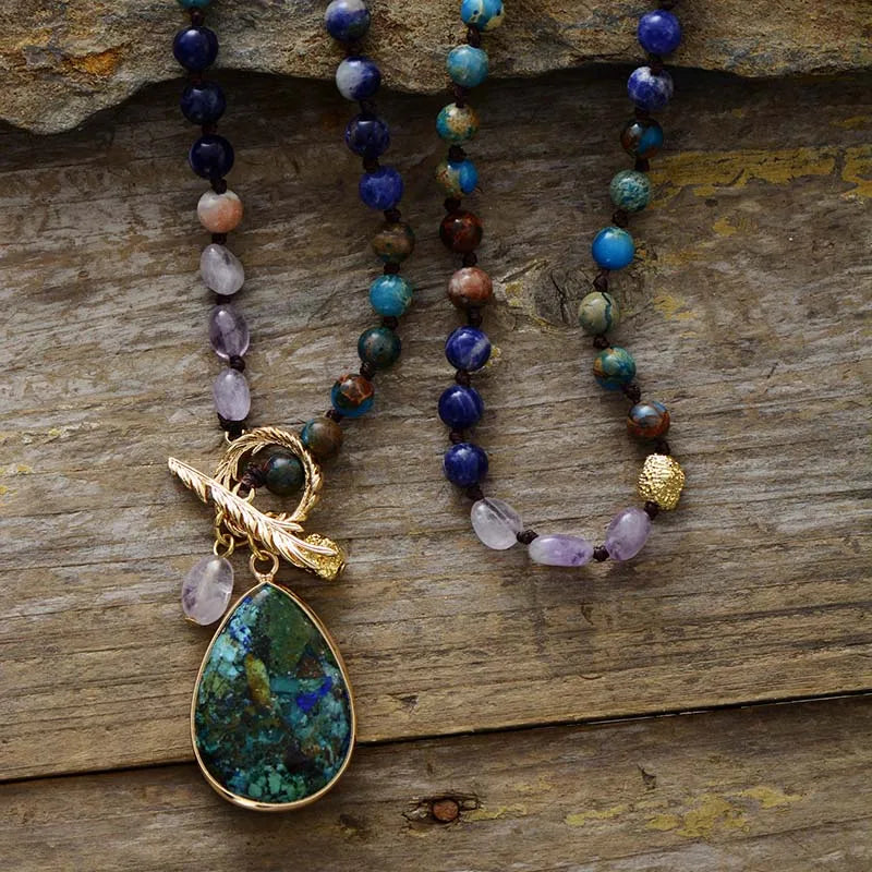 Healing Crystal Teardrop Pendant Necklace - Image 4
