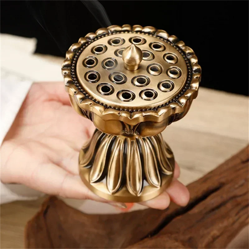 Pure Copper Zen Lotus Incense Burner - Image 3