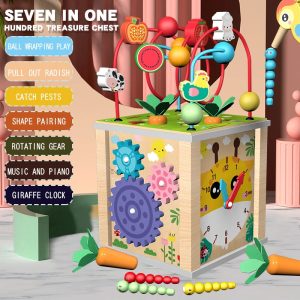 Montessori Wooden Beaded Treasure Box