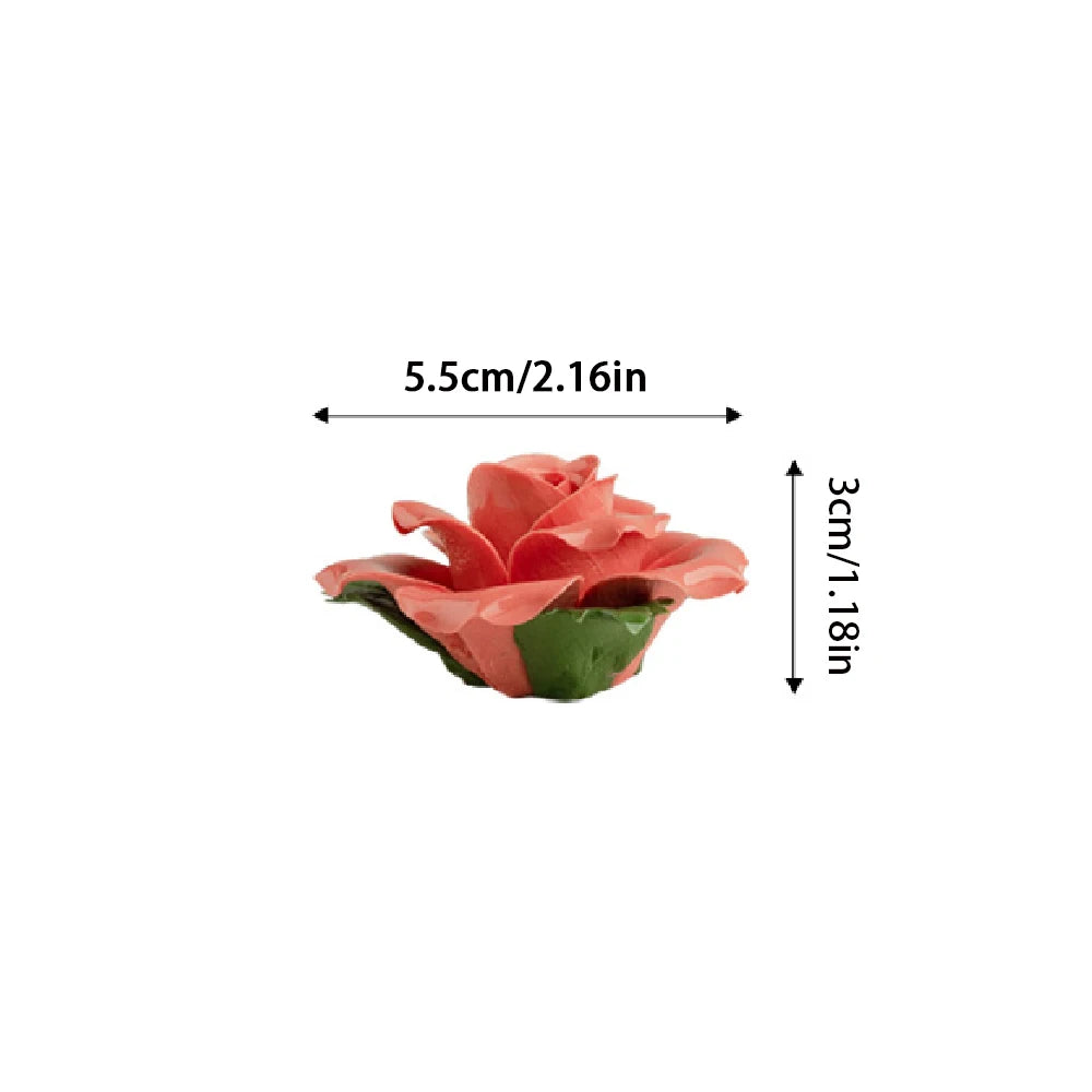 Handmade Ceramic Rose Incense Burner – Rose Fragrance Holder for Home Decor & Valentine’s Day Gift - Image 3
