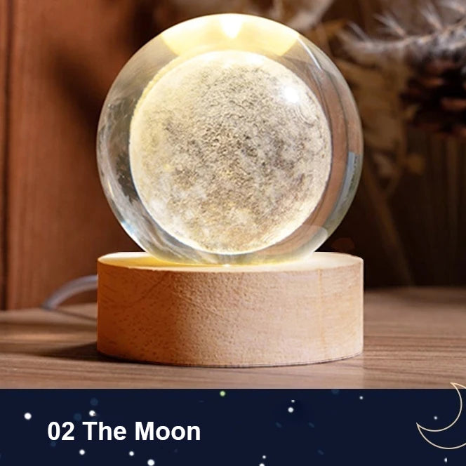 3D Crystal Ball Lamp with Galaxy Projections - Image 11