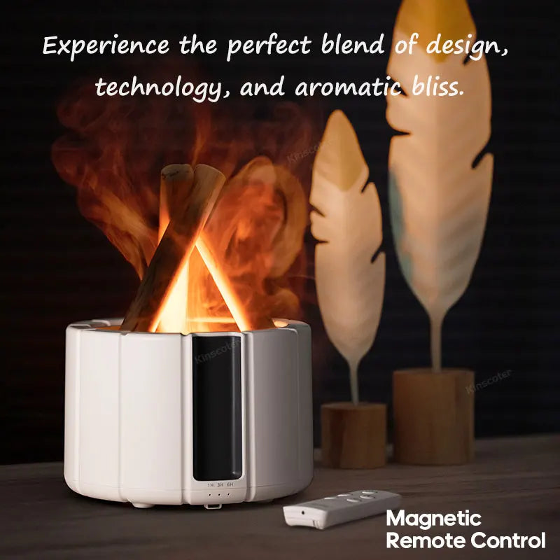KINSCOTER Simulated Flame Aroma Diffuser & Ultrasonic Humidifier - Image 2