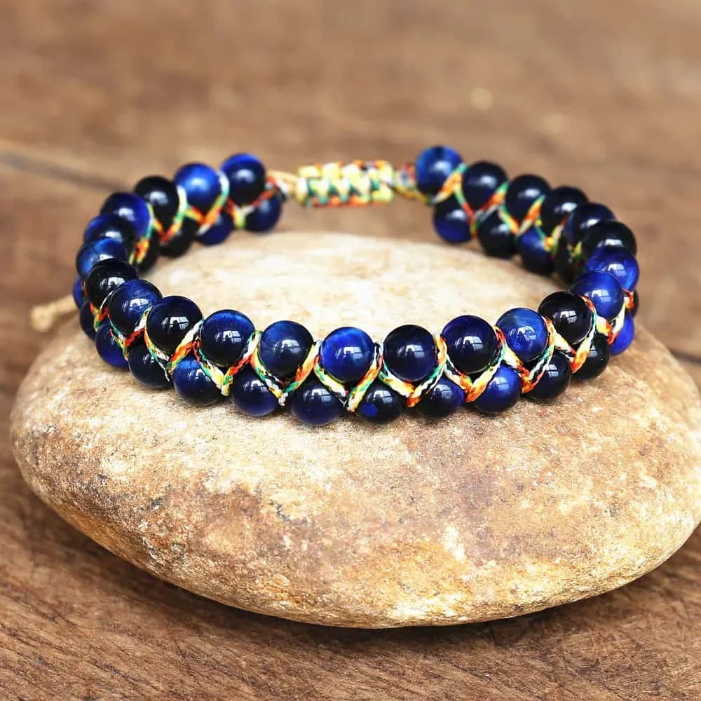 Natural Stone Braided Yoga Bracelet – Handmade Boho Charm Wrap Bracelet for Women - Image 10