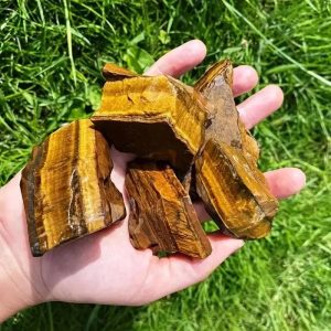 500g Natural Tiger Eye Raw Stone β Rough Crystal Mineral for Reiki Healing & Aromatic Diffusion