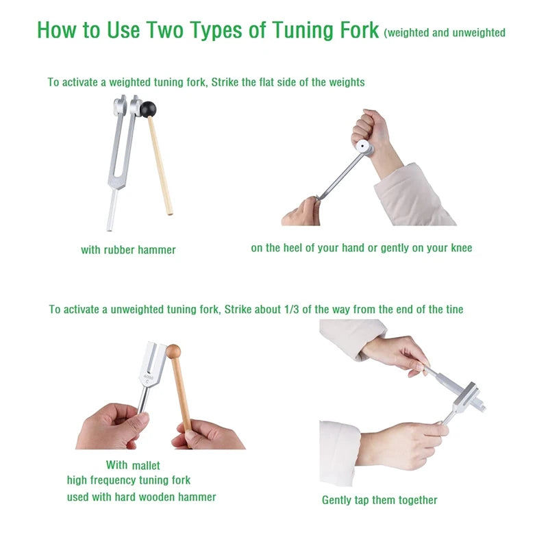 4Pcs Tuning Fork Set - Healing Chakra & Sound Therapy - Image 2